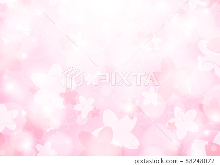 Beautiful background vector material of cherry blossom snowstorm and glitter 88248072