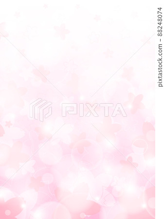 Beautiful background vector material of cherry blossom snowstorm and glitter 88248074