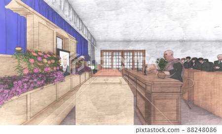 殯儀館，有人，有鬼照片，CG插圖 88248086