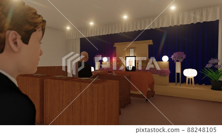 Funeral home, with people, with ghost photos, CG illustrations Funeral home, with people, with ghost photos, CG illustrations 88248105