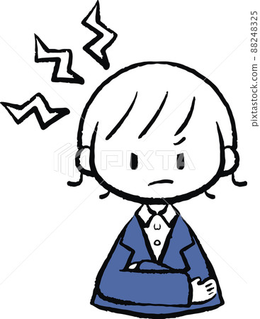 Illustration of a woman in a crunchy and frustrating suit Illustration of a woman in a crunchy and frustrating suit 88248325