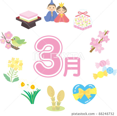 March illustration wreath 88248732