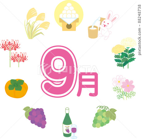September illustration wreath 88248738