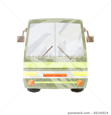 Front bus hand drawn watercolor style illustration 88248824