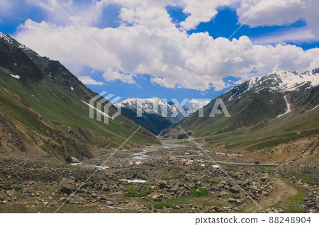 Wonderful Landscape of the Mountain River in the Gilgit Baltistan Hills, Pakistan Wonderful Landscape of the Mountain River in the Gilgit Baltistan Hills, Pakistan 88248904