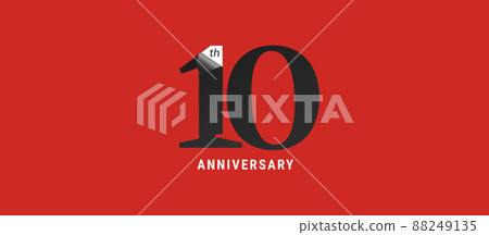 10 years anniversary vector icon, logo. Design element with elegant sign 10 years anniversary vector icon, logo. Design element with elegant sign 88249135
