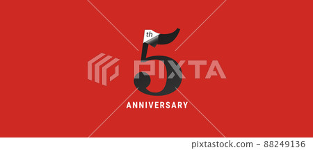 5 years anniversary vector icon, logo. Design element with elegant sign 88249136