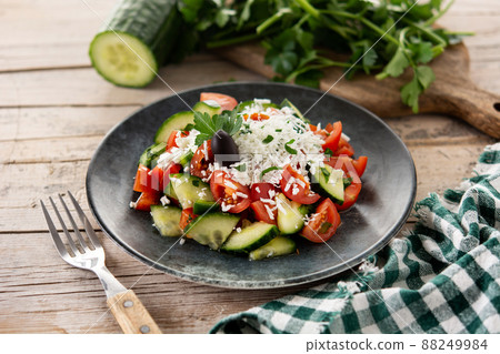 Healthy Chinese cabbage salad in plate 88249984