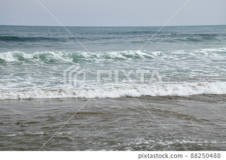 KOREA sea wave coast scenery nature sandy beach beach horizon whitecaps 88250488