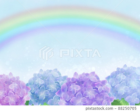 Hydrangea and rainbow background material 88250705