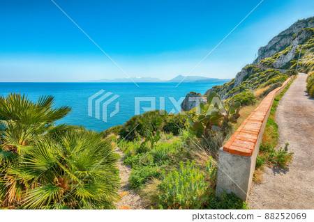 Fabulous morning view on cape Zaferanno and national park Orientata Pizzo Cane. 88252069