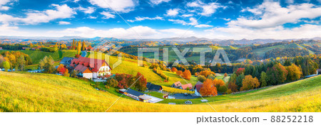 Breathtaking vineyards landscape in South Styria near Gamlitz. 88252218