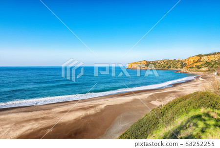 Fantastic view of beach Torre Conca (cape Rais Gerbi). Sunny scene. Fantastic view of beach Torre Conca (cape Rais Gerbi). Sunny scene. 88252255