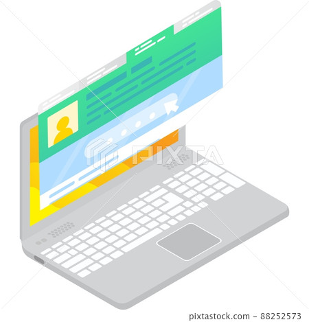 Password for information access on laptop icon 88252573