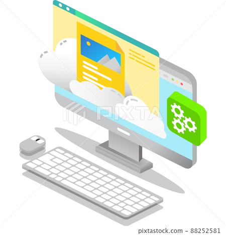 Cloud data file folder 3d icon vector 88252581