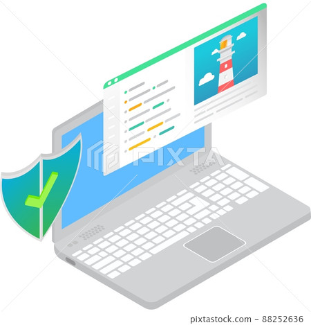 Site protection icon 3d vector secure shield Site protection icon 3d vector secure shield 88252636