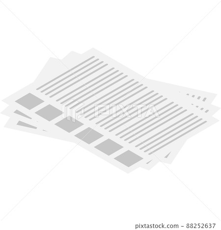 Paper sheet stack vector page pile 3d icon 88252637