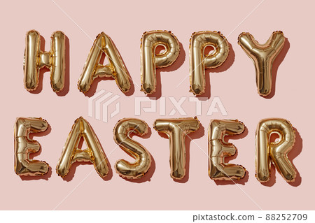 text happy easter with letter-shaped balloons text happy easter with letter-shaped balloons 88252709