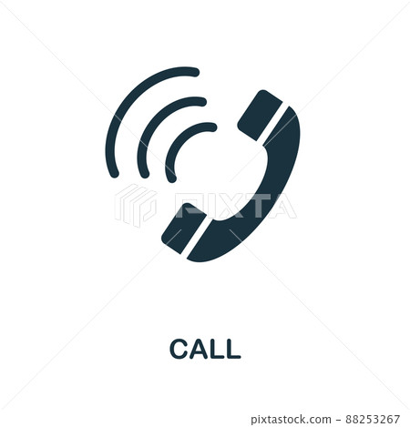 Call icon. Monochrome simple Call icon for templates, web design and infographics 88253267