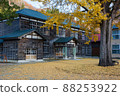 Ginkgo and nostalgic learning building 88253922