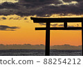 Morning fire in the torii 88254212