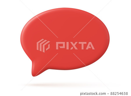 Blank red speech bubble pin 88254638