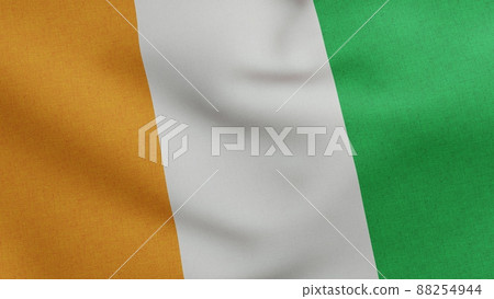 National Flag of Ivory Coast waving 3D Render, drapeau de la Cote dIvoire, Republic of Ivory Coast flag textile National Flag of Ivory Coast waving 3D Render, drapeau de la Cote dIvoire, Republic of Ivory Coast flag textile 88254944