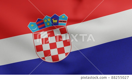 National flag of Croatia waving 3D Render, Republic of Croatia flag textile, Zastava Hrvatske, Trobojnica with coat of arms Croatia, croatian independence day, Miroslav Sutej National flag of Croatia waving 3D Render, Republic of Croatia flag textile, Zastava Hrvatske, Trobojnica with coat of arms Croatia, croatian independence day, Miroslav Sutej 88255027