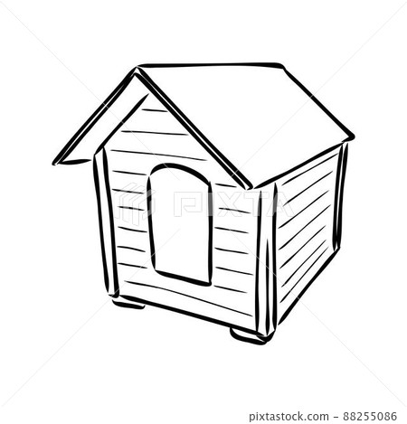 Dog house isolated graphic black white sketch illustration vector 88255086
