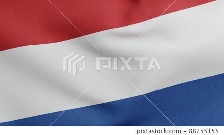 National Flag of the Netherlands waving 3D Render, Holland tricolour flag, de Nederlandse vlag, Kingdom of the Netherlands flag Dutch 88255155
