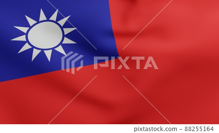 National flag of Taiwan waving 3D Render, Republic of China flag textile designed by Lu Haodong and Sun Yat sen, coat of arms Taiwan independence day, Taiwanese flag National flag of Taiwan waving 3D Render, Republic of China flag textile designed by Lu Haodong and Sun Yat sen, coat of arms Taiwan independence day, Taiwanese flag 88255164