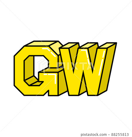 Illustration of the Golden Week (GW) alphabet 88255813