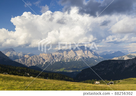 Landscape near Passo Giau in Dolomites, Italy Landscape near Passo Giau in Dolomites, Italy 88256302