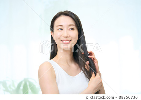 美麗的女人，頭髮 88256736