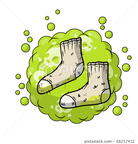 Dirty sock. Sloppy clothes. Stinky toe 88257412