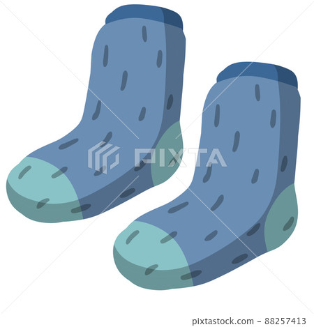 Warm wool socks. Flat illustration. Warm wool socks. Flat illustration. 88257413