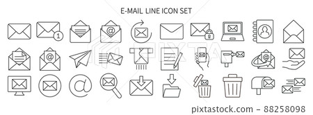 Email related icon set 88258098