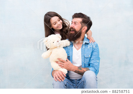 Teddy bear family member. Lovely father and kid. Father and daughter Teddy bear family member. Lovely father and kid. Father and daughter 88258751