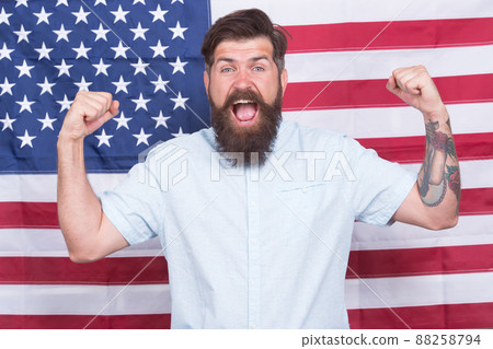 American man entrepreneur businessman usa flag background, happiest day ever concept American man entrepreneur businessman usa flag background, happiest day ever concept 88258794