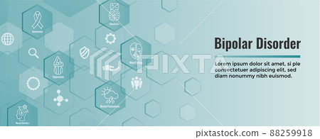Bipolar Disorder or Depression BP Icon Set & Web Header Banner 88259918