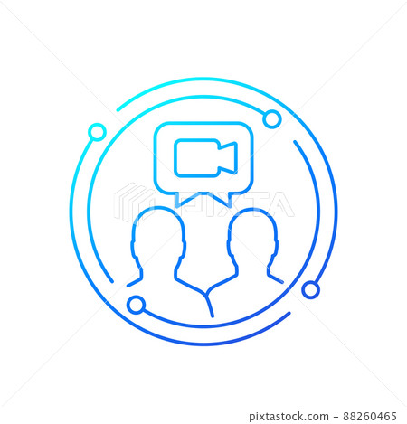 video call, online meeting line icon 88260465