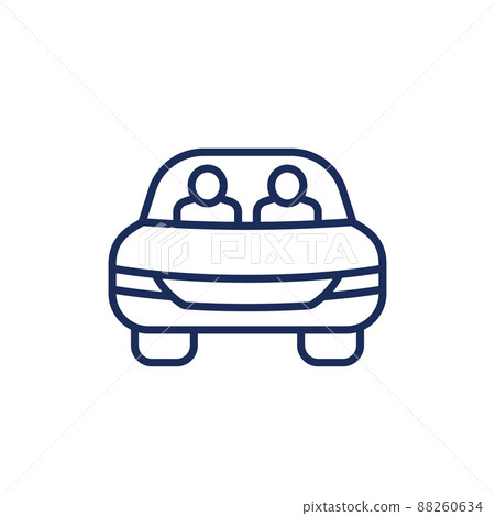 carpool line icon on white carpool line icon on white 88260634