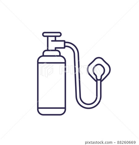 oxygen tank with mask line icon oxygen tank with mask line icon 88260669