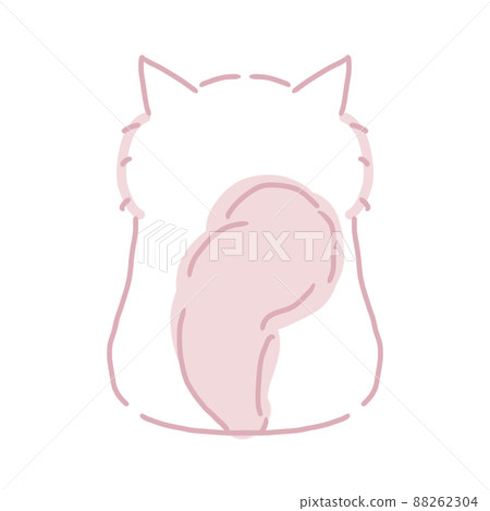 A cat with long fluffy hair facing backwards 88262304