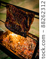 close up shot of meat beef grilled steak in street food festival in Cyprus  88262312