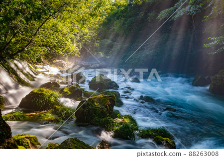 The light beam of the Maruhara River in Gifu Prefecture The light beam of the Maruhara River in Gifu Prefecture 88263008