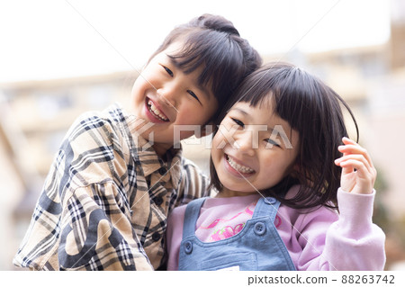 Cute girl playing outside 88263742