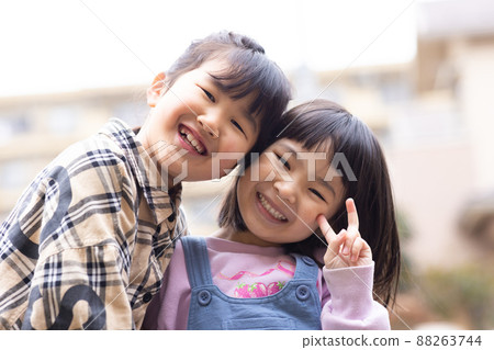 Cute girl playing outside Cute girl playing outside 88263744