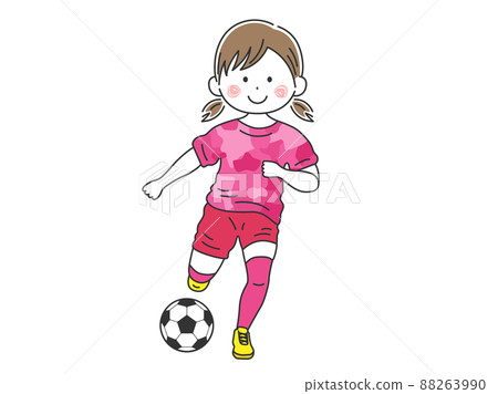 女足球運動員的插圖 88263990