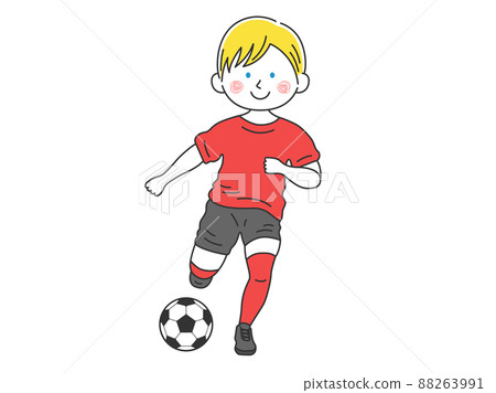 Illustration of a white male soccer player Illustration of a white male soccer player 88263991